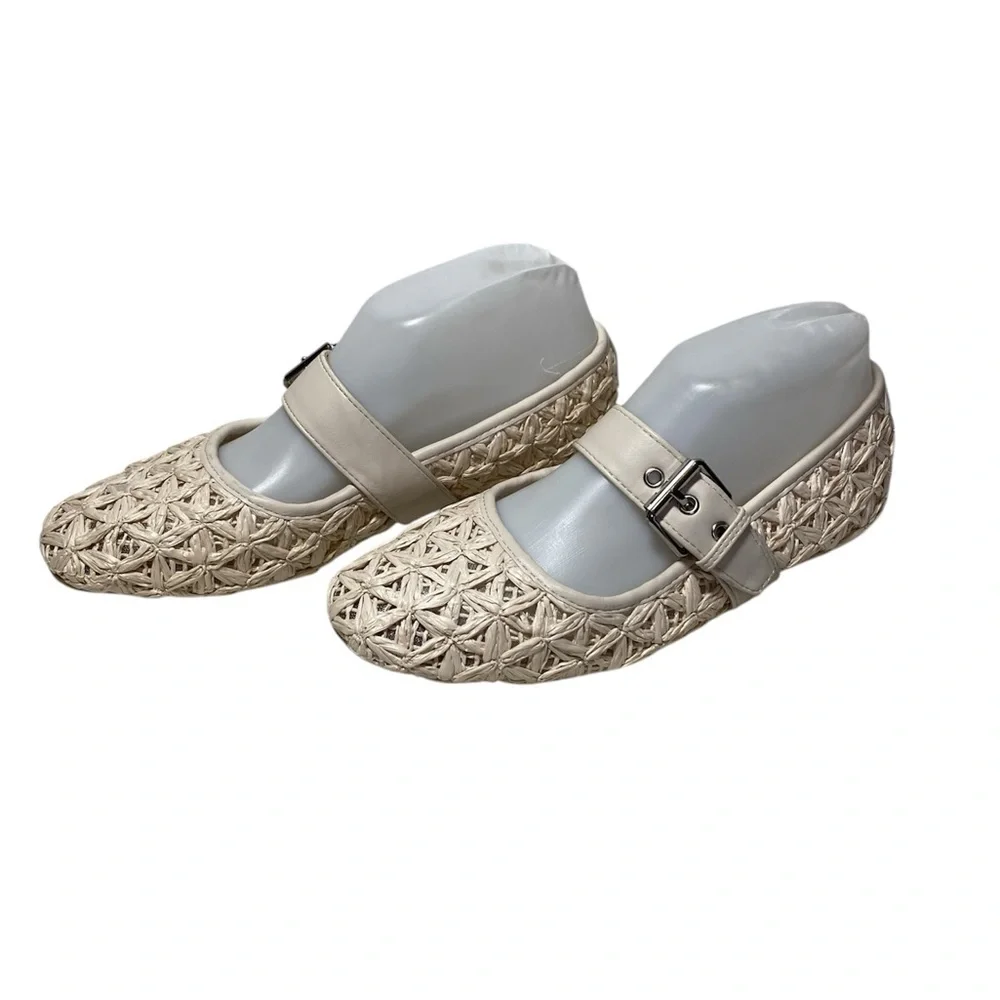 DV by Dolce Vita Mellie Maryjane Women’s Cream Woven Flats Sz-7.5 - Picture 4 of 5